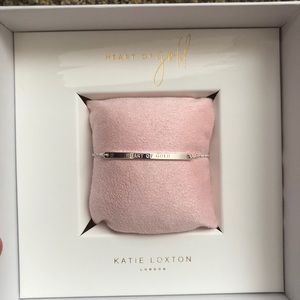 Katie Loxton Heart Of Gold Etched bar dainty bracelet silver plated